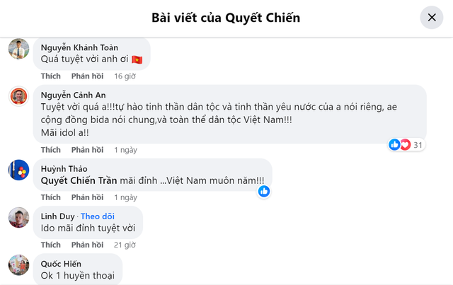 Trần Quyết Chiến nhận 'mưa' lời khen vì hành động bảo vệ chủ quyền Việt Nam - Ảnh 2.