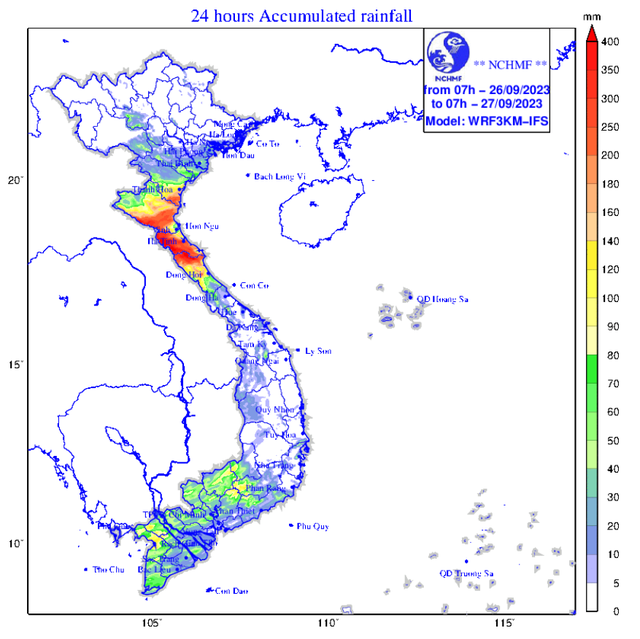 Tin tức thời tiết hôm nay, 26.9.2023: Áp thấp nhiệt đới gây mưa lớn - Ảnh 3.