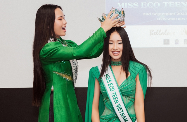 Nhan sắc nữ sinh 14 tuổi trở thành Miss Eco Teen Vietnam 2023 - Ảnh 1.