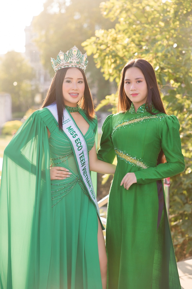 Nhan sắc nữ sinh 14 tuổi trở thành Miss Eco Teen Vietnam 2023 - Ảnh 2.