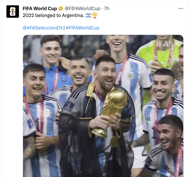 FIFA lên tiếng, chức vô địch World Cup 2022 thuộc về đội tuyển Argentina - Ảnh 1.