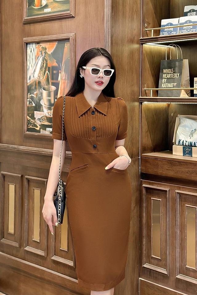 2 màu) Đầm xòe cổ tròn chất liệu nhung | My Way Fashion || Thời trang thiết  kế cao cấp