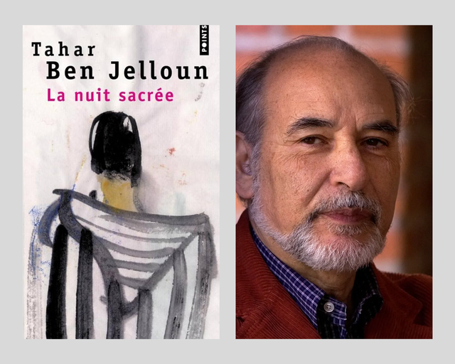 Tiểu thuyết Đêm thiêng của nhà văn Tahar Ben Jelloun. Ảnh NXB và The Guardian