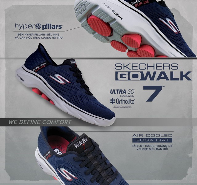 Các công nghệ ưu việt được tích hợp Skechers GOWalk 7