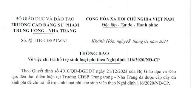 Sinh viên một trường sư phạm được nhận sinh hoạt phí cao nhất gần 40 triệu đồng/người- Ảnh 1.