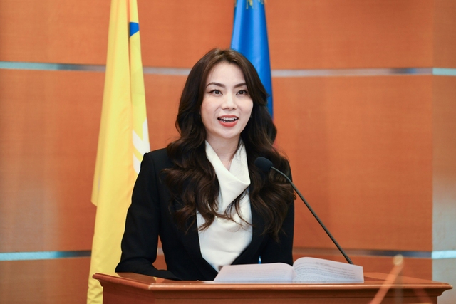 Phó Giám đốc Ngân hàng số PVcomBank, bà Hà Thị Thu Trang phát biểu tại sự kiện