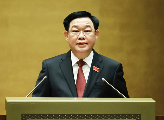 Chủ tịch Quốc hội Vương Đình Huệ phát biểu khai mạc kỳ họpẢnh: Gia Hân