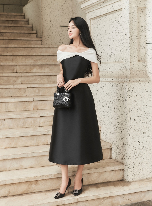 Theo đuổi phong cách tối giản với váy dáng dài màu đen, trắng- Ảnh 10.