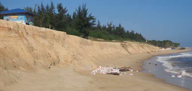 Một bãi biển đẹp ở Quảng Bình bị xâm thực mạnh- Ảnh 1.