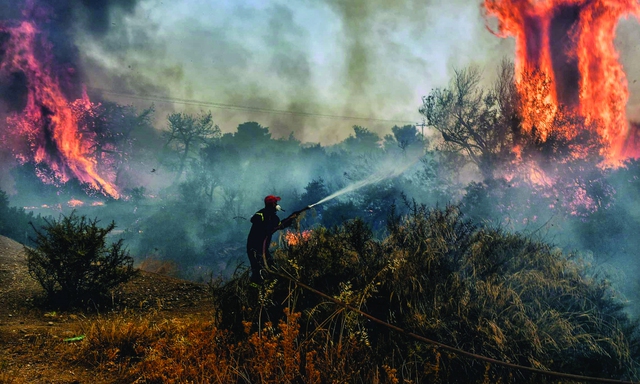 Cháy rừng ở Hy Lạp hồi tháng 7.2023 ẢNH: AFP