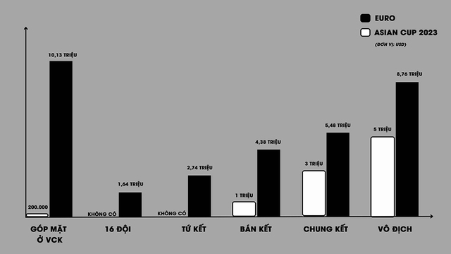 Chênh lệch tiền thưởng giữa Asian Cup và EURO 2024- Ảnh 1.