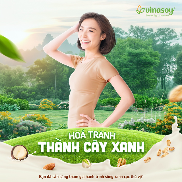 Giới trẻ nô nức 'Hóa tranh thành cây xanh' với công nghệ AI từ Vinasoy - Ảnh 1.