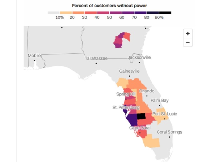 Giới chức Mỹ công bố thiệt hại sơ bộ sau khi bão Milton đổ bộ Florida- Ảnh 1.