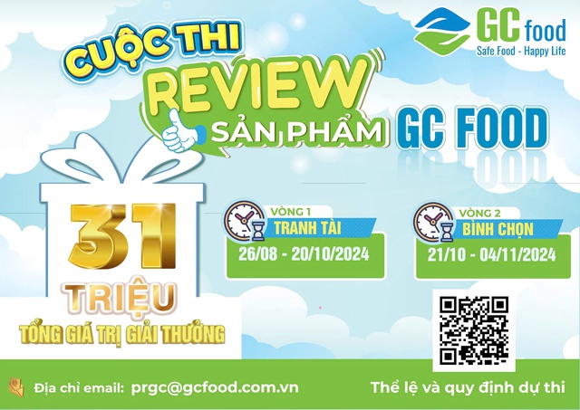 Tham gia review các sản phẩm từ GC Food để nhận những giải thưởng hấp dẫn