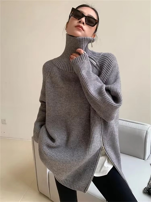 Winter is not cold with a stylish, warm turtleneck sweater - Photo 7.