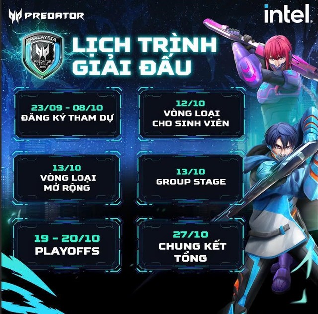 Thời gian vòng loại Predator League 2025 tại Việt Nam