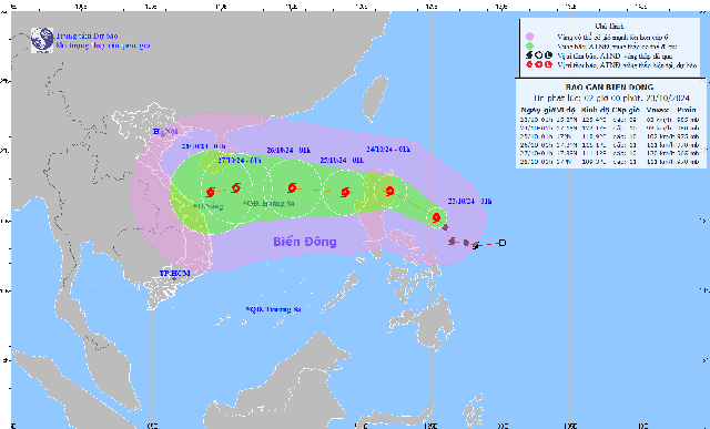 Tin tức thời tiết hôm nay 23.10.2024: Bão Trà Mi di chuyển như thế nào?- Ảnh 1.