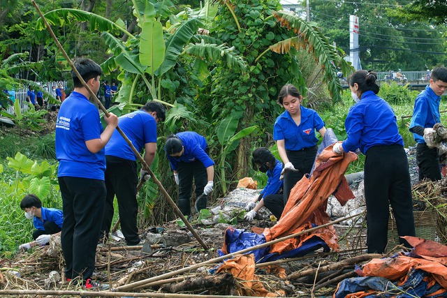 Các tình nguyện viên hăng hái tham gia các hoạt động bảo vệ môi trường