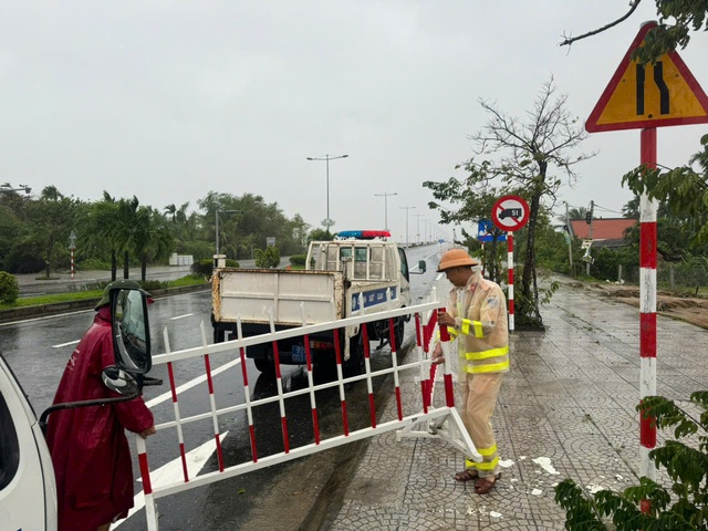 Bão Trà Mi: Cây xanh ngã, suýt đè trúng người đi đường ở Quảng Nam- Ảnh 2.