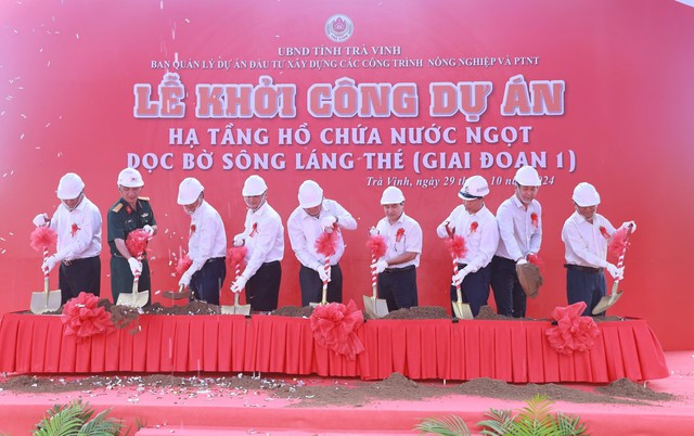 Trà Vinh: Khởi công hạ tầng hồ chứa nước ngọt hơn 1.330 tỉ đồng- Ảnh 1.