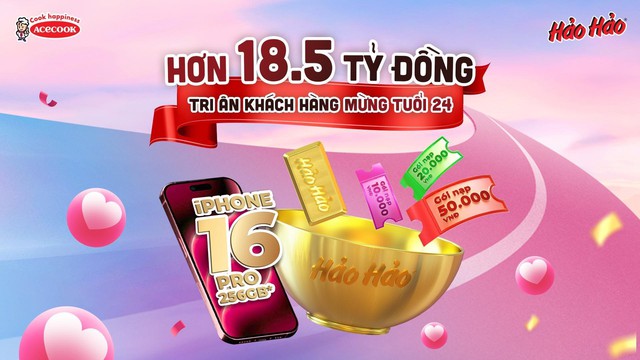 Hảo Hảo tung ra hơn triệu giải thưởng mừng sinh nhật với tổng giá trị hơn 18.5 tỷ đồng