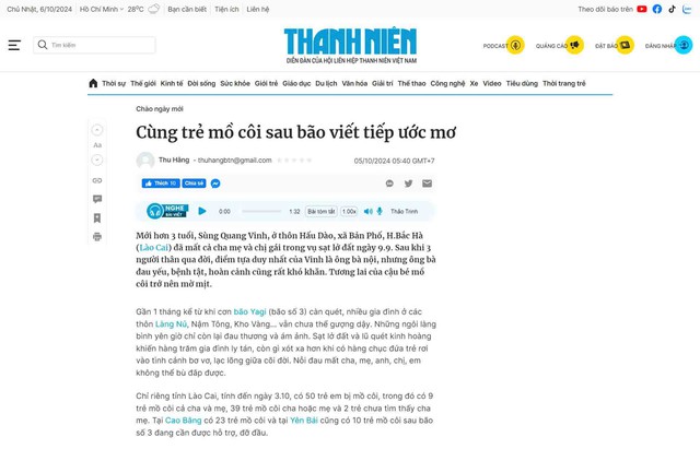 Thanh Niên Online ra mắt tính năng 'báo nói'- Ảnh 1.