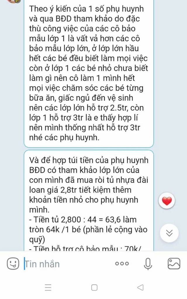 Phụ huynh vận động đóng tiền cho cô bảo mẫu, nhà trường yêu cầu dừng ngay- Ảnh 3.