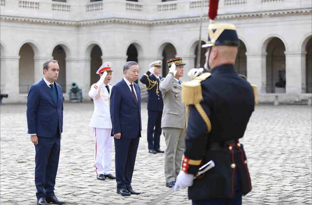 Lễ đón chính thức Tổng Bí thư, Chủ tịch nước Tô Lâm tại Điện Invalides- Ảnh 2.