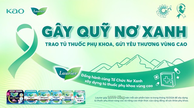 Gây Quỹ Nơ Xanh, trao tủ thuốc phụ khoa, gửi yêu thương vùng cao