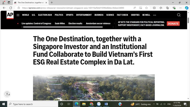 Hãng AP (Mỹ) đưa tin về dự án Haus Dalat của The One Destination. Hãng AP (Mỹ) đưa tin về dự án Haus Dalat của The One Destination.