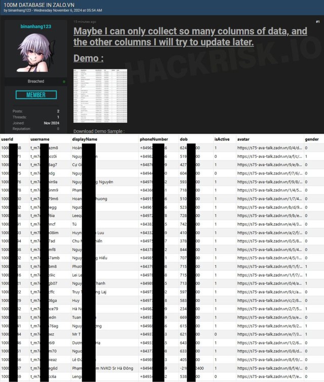 Tin tặc tuyên bố tấn công và lấy được 100 triệu tài khoản người dùng Zalo