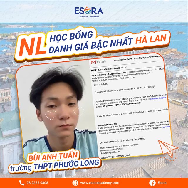 Esora Academy liên tiếp đạt 3 học bổng Hà Lan The NL Scholarship kỳ xuân 2025- Ảnh 2.