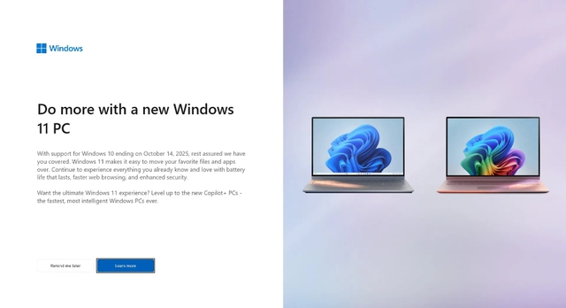 Microsoft cảnh báo người dùng Windows 10, đề nghị mua PC mới- Ảnh 1.