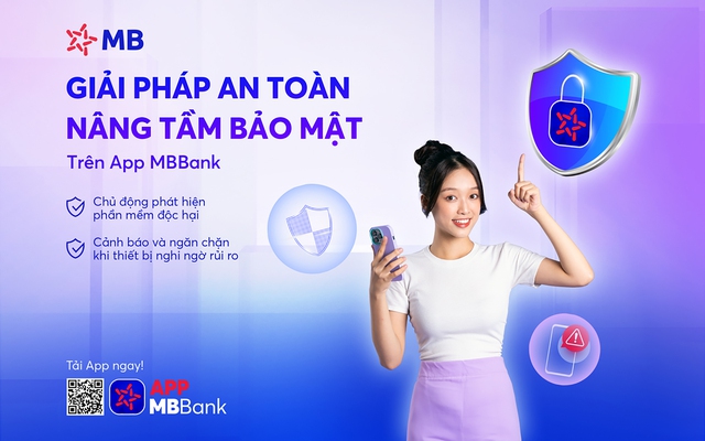 App MBBank chủ động ngăn chặn mã độc, bảo vệ giao dịch an toàn cho khách hàng thông qua tính năng &quot;App Protection&quot;