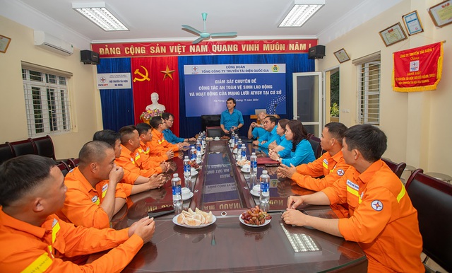 Toàn cảnh buổi giám sát chuyên đề &quot;Công tác an toàn vệ sinh lao động và hoạt động mạng lưới an toàn vệ sinh viên&quot; tại Công ty Truyền tải điện 1 (PTC1) và đơn vị thành viên. Ảnh: EVNNPT