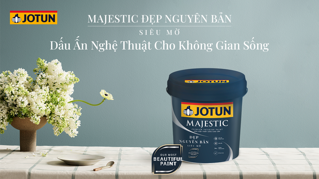 Công nghệ Màu Đích Thực độc quyền giúp sắc màu tỏa sáng trên nền sơn siêu mờ từ Majestic Đẹp Nguyên Bản