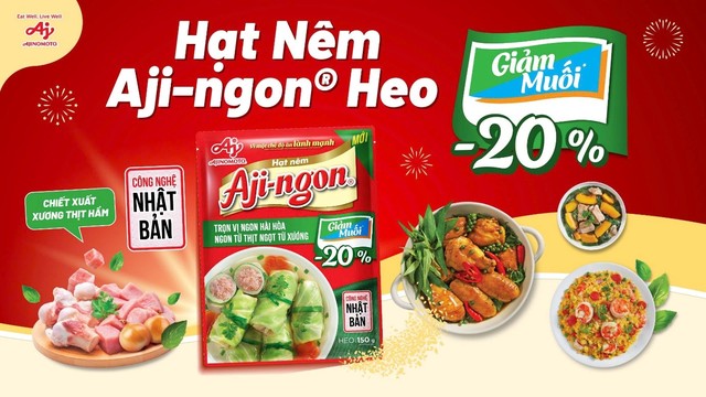 Ajinomoto Việt Nam ra mắt Hạt nêm Aji-ngon® Heo Giảm Muối vì chế độ ăn lành mạnh- Ảnh 1.