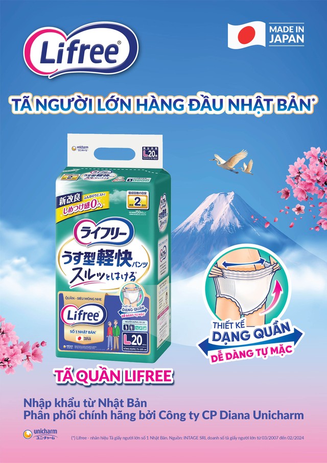 Tã quần Lifree mỏng nhẹ mới thuộc dòng sản phẩm cao cấp sở hữu nhiều ưu điểm vượt trội