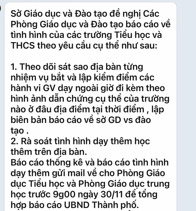 Có hay không Sở GD-ĐT TP.HCM yêu cầu bắt và kiểm điểm giáo viên dạy thêm?- Ảnh 1.