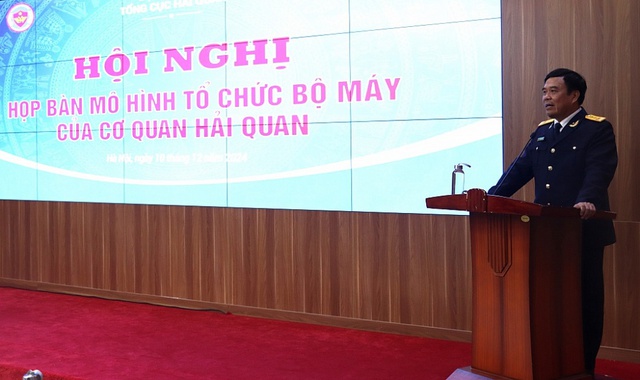 Tổng cục trưởng Tổng cục Hải quan Nguyễn Văn Thọ phát biểu tại hội nghị. Ảnh: Q.H
