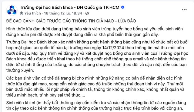 Có sinh viên bị lừa đảo chuyển khoản 150 triệu đồng, nhiều trường ĐH ra cảnh báo- Ảnh 1.