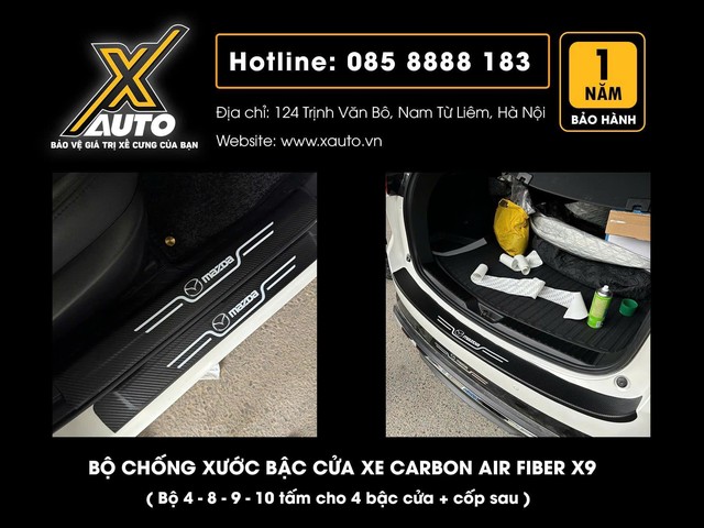 Bộ dán chống xước bậc cửa Carbon Air Fiber X9 giải pháp bảo vệ xe hiệu quả- Ảnh 1.