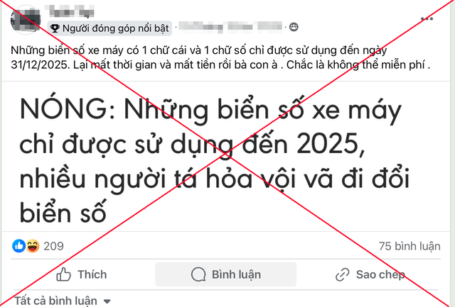 Thực hư việc 'biển số xe máy đăng ký trước 15.8.2023 chỉ được dùng đến cuối 2025'- Ảnh 1.