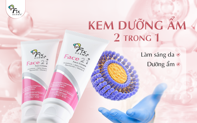 Sản phẩm 2 trong 1: Dưỡng ẩm và làm sáng da