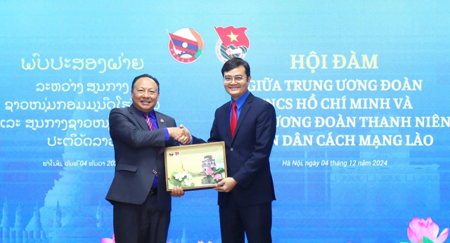 Anh Bùi Quang Huy hội đàm với Bí thư T.Ư Đoàn Thanh niên Lào- Ảnh 1.