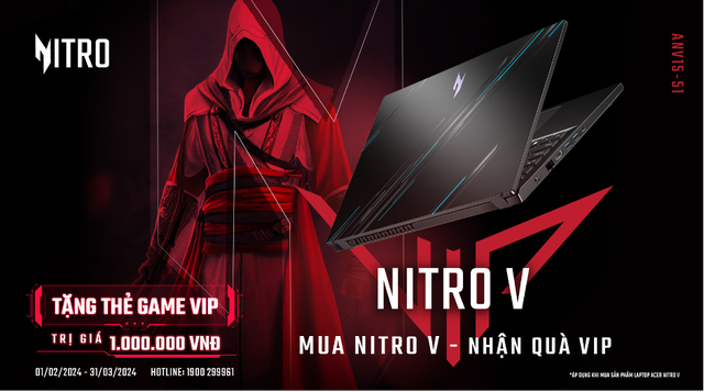 Đẳng cấp game thủ: mua laptop Nitro V nhận quà VIP trị giá 1 triệu đồng- Ảnh 1.