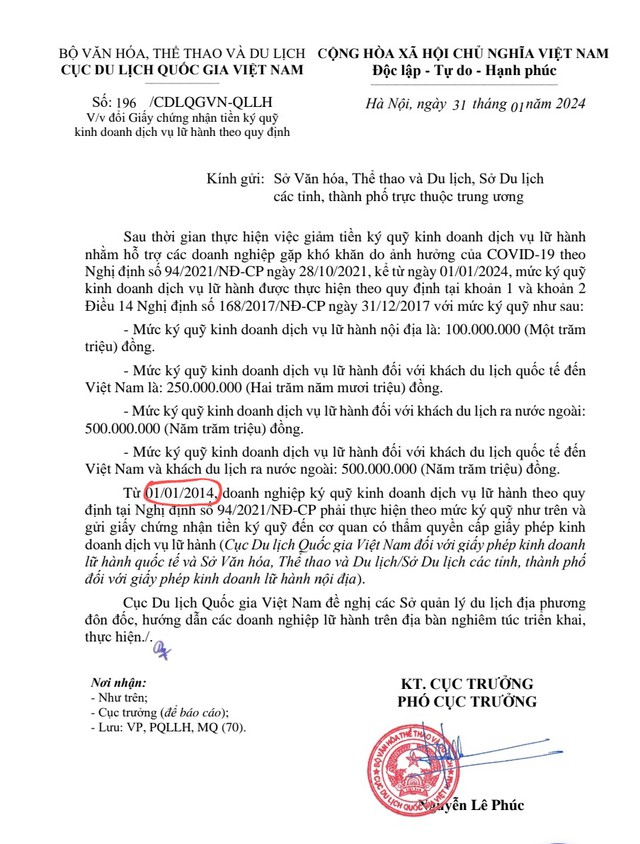 Văn bản của Cục Du lịch quốc gia Việt Nam 'gây choáng'- Ảnh 1.