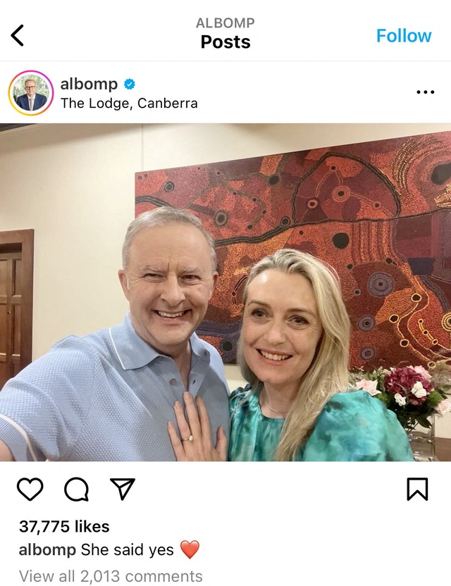 Thủ tướng Úc cầu hôn vào ngày Valentine- Ảnh 1.