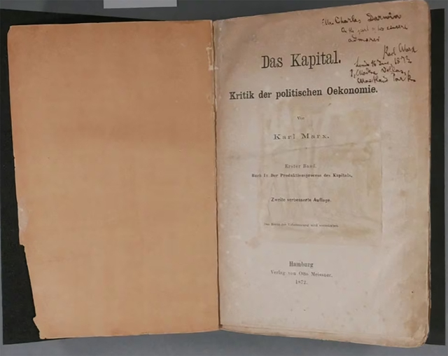 Trưng bày cuốn sách quý hiếm Karl Marx tặng Charles Darwin vào năm 1873- Ảnh 1.