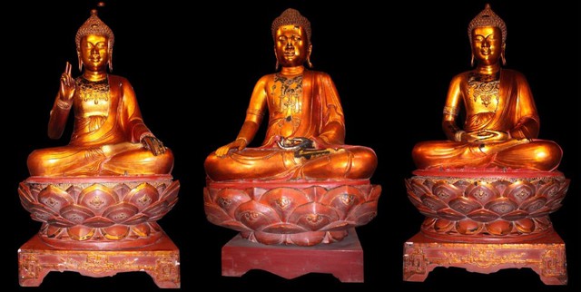 Công nhận bộ tượng Tam thế Phật chùa Côn Sơn là 'bảo vật quốc gia'- Ảnh 4.
